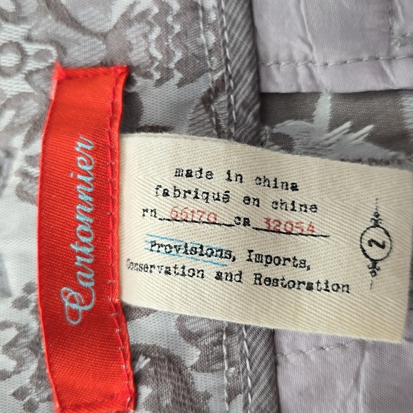 Anthropologie Cartonnier Silver Brocade Crop Pant - Picture 7 of 15